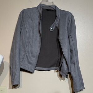 Allegra K Women's Gray suede like  Jacket